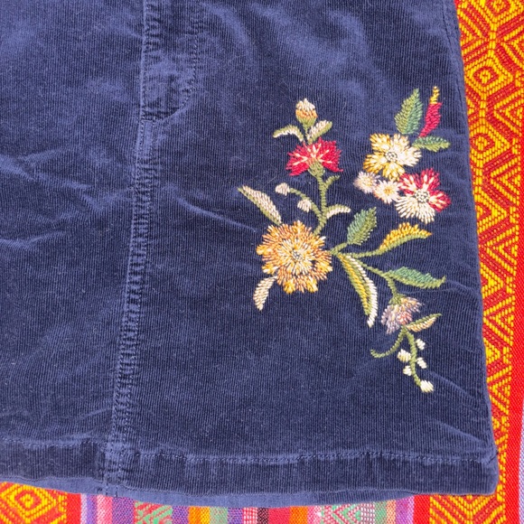 Mossimo Supply Co. Navy Skirt with Floral Embroidery - Picture 2 of 5